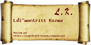 Löwentritt Kozma névjegykártya